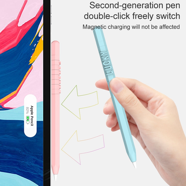 LOVE MEI For Apple Pencil 1 Number Letter Design Stylus Pen Silicone Protective Case Cover(Yellow) - Pencil Accessories by LOVE MEI | Online Shopping South Africa | PMC TechLife