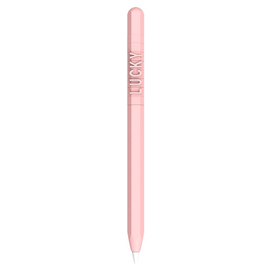 LOVE MEI For Apple Pencil 2 Number Letter Design Stylus Pen Silicone Protective Case Cover (Pink) - Pencil Accessories by LOVE MEI | Online Shopping South Africa | PMC Jewellery