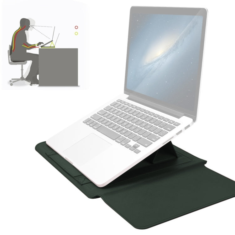 4 in 1 Universal Waterproof PU Leather Laptop Liner Bag with Handle & Stand & Pen Holder + 2 Winders + Mouse Bag + Charger Bag Set for 17 inch Laptops(Green) - 15.6 - 17 inch by PMC TechLife | Online Shopping South Africa | PMC TechLife | Buy Now Pay Later Mobicred