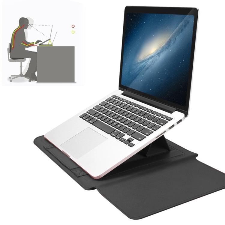 4 in 1 Universal Waterproof PU Leather Laptop Liner Bag with Handle & Stand & Pen Holder + 2 Winders + Mouse Bag + Charger Bag Set for 17 inch Laptops(Grey) - 15.6 - 17 inch by PMC TechLife | Online Shopping South Africa | PMC TechLife | Buy Now Pay Later Mobicred