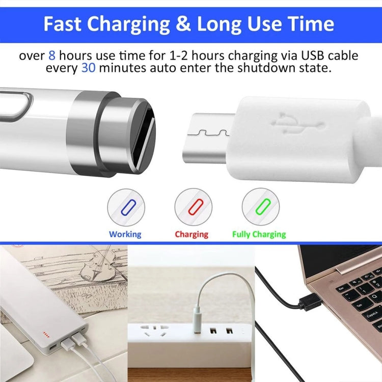 Pencil Universal Rechargeable Active Capacitive Stylus Pen with Magnetic Cap(White) - Stylus Pen by PMC TechLife | Online Shopping South Africa | PMC TechLife | Buy Now Pay Later Mobicred