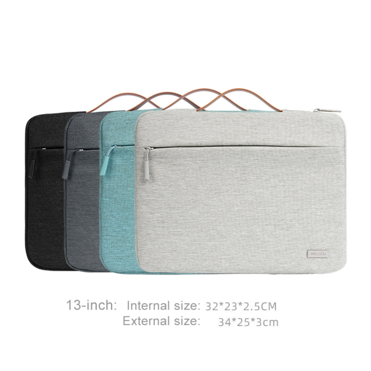 For 13 inch Laptop Zipper Waterproof  Handheld Sleeve Bag (Green) - 13.3 inch by PMC TechLife | Online Shopping South Africa | PMC TechLife | Buy Now Pay Later Mobicred