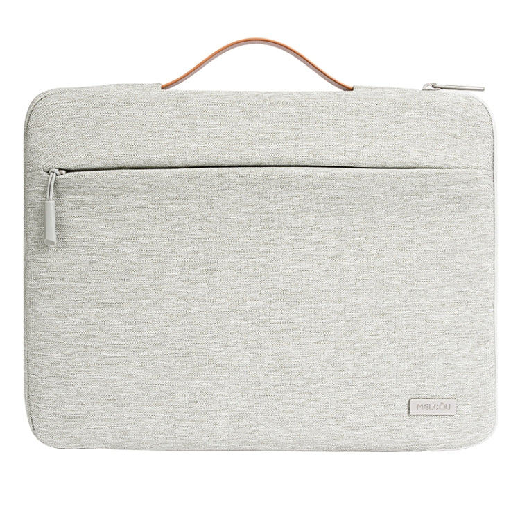 For 14 inch Laptop Zipper Waterproof  Handheld Sleeve Bag (Beige White) - 13.3 inch by PMC Jewellery | Online Shopping South Africa | PMC Jewellery | Buy Now Pay Later Mobicred