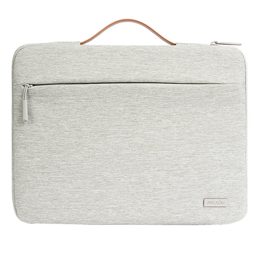 For 14 inch Laptop Zipper Waterproof  Handheld Sleeve Bag (Beige White) - 13.3 inch by PMC Jewellery | Online Shopping South Africa | PMC Jewellery | Buy Now Pay Later Mobicred