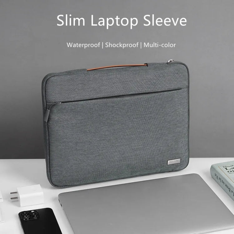 For 14 inch Laptop Zipper Waterproof  Handheld Sleeve Bag (Grey) - 13.3 inch by PMC Jewellery | Online Shopping South Africa | PMC Jewellery | Buy Now Pay Later Mobicred