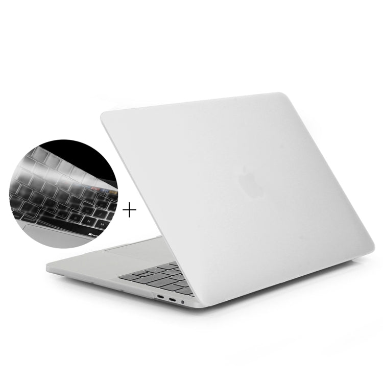 ENKAY Hat-Prince 2 in 1 Frosted Hard Shell Plastic Protective Case + US Version Ultra-thin TPU Keyboard Protector Cover for 2016 New MacBook Pro 13.3 inch with Touchbar (A1706)(White) - MacBook Pro Cases by ENKAY | Online Shopping South Africa | PMC Jewellery | Buy Now Pay Later Mobicred