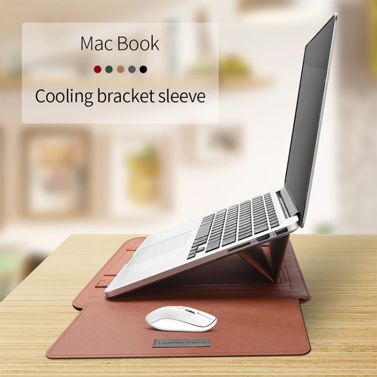 4 in 1 Universal Waterproof PU Leather Laptop Liner Bag with Handle & Stand & Pen Holder + 2 Winders + Mouse Bag + Charger Bag Set for 11/12 inch laptops(Black) - 10 - 11 inch by PMC TechLife | Online Shopping South Africa | PMC TechLife | Buy Now Pay Later Mobicred