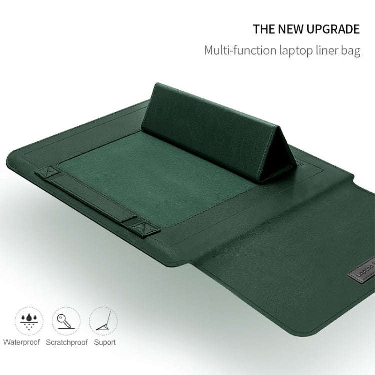 4 in 1 Universal Waterproof PU Leather Laptop Liner Bag with Handle & Stand & Pen Holder + 2 Winders + Mouse Bag + Charger Bag Set for 15 inch Laptops(Grey) - 15 inch by PMC TechLife | Online Shopping South Africa | PMC TechLife | Buy Now Pay Later Mobicred