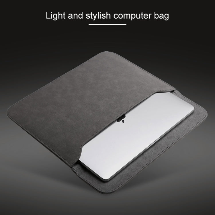 2 in 1 Horizontal Matte Leather Laptop Inner Bag + Power Bag for MacBook Air 13.3 inch A1466 (2012 - 2017) / A1369 (2010 - 2012) / A1502 (2013 - 2015) / A1425 (2012 - 2013)(Dark Gray) - Protective Bags by PMC Jewellery | Online Shopping South Africa | PMC Jewellery | Buy Now Pay Later Mobicred