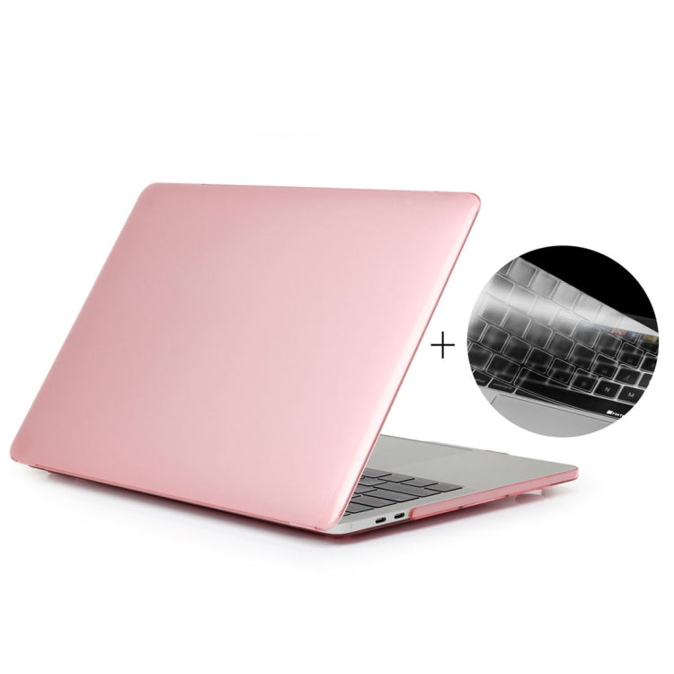 ENKAY Hat-Prince 2 in 1 Crystal Hard Shell Plastic Protective Case + Europe Version Ultra-thin TPU Keyboard Protector Cover for 2016 MacBook Pro 13.3 Inch with Touch Bar (A1706) (Pink) - MacBook Pro Cases by ENKAY | Online Shopping South Africa | PMC Jewellery | Buy Now Pay Later Mobicred