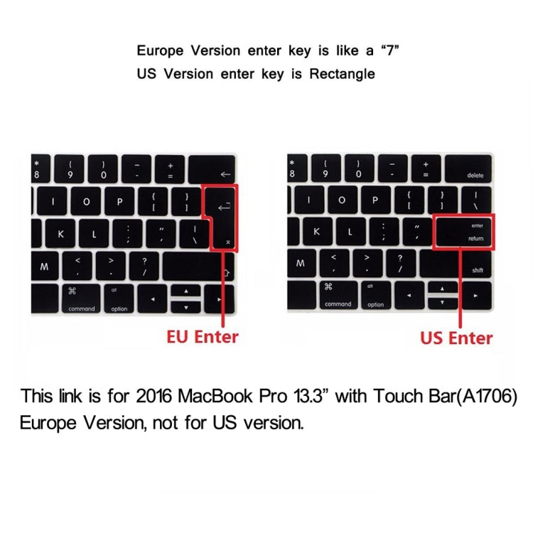 ENKAY Hat-Prince 2 in 1 Crystal Hard Shell Plastic Protective Case + Europe Version Ultra-thin TPU Keyboard Protector Cover for 2016 MacBook Pro 13.3 Inch with Touch Bar (A1706) (Black) - MacBook Pro Cases by ENKAY | Online Shopping South Africa | PMC Jewellery | Buy Now Pay Later Mobicred