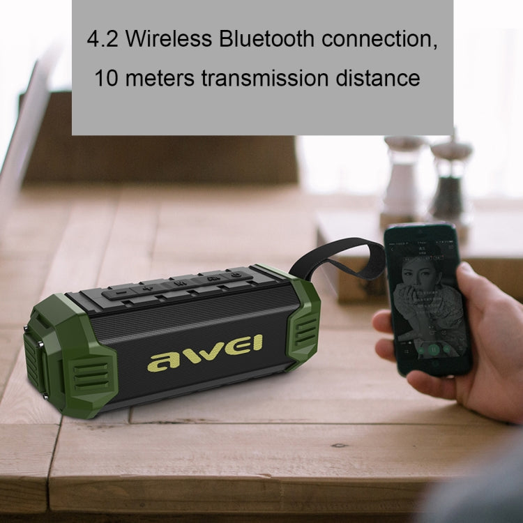 awei Y280 IPX4 Bluetooth Speaker Power Bank with Enhanced Bass, Built-in Mic, Support FM / USB / TF Card / AUX(Black) - Desktop Speaker by awei | Online Shopping South Africa | PMC Jewellery | Buy Now Pay Later Mobicred