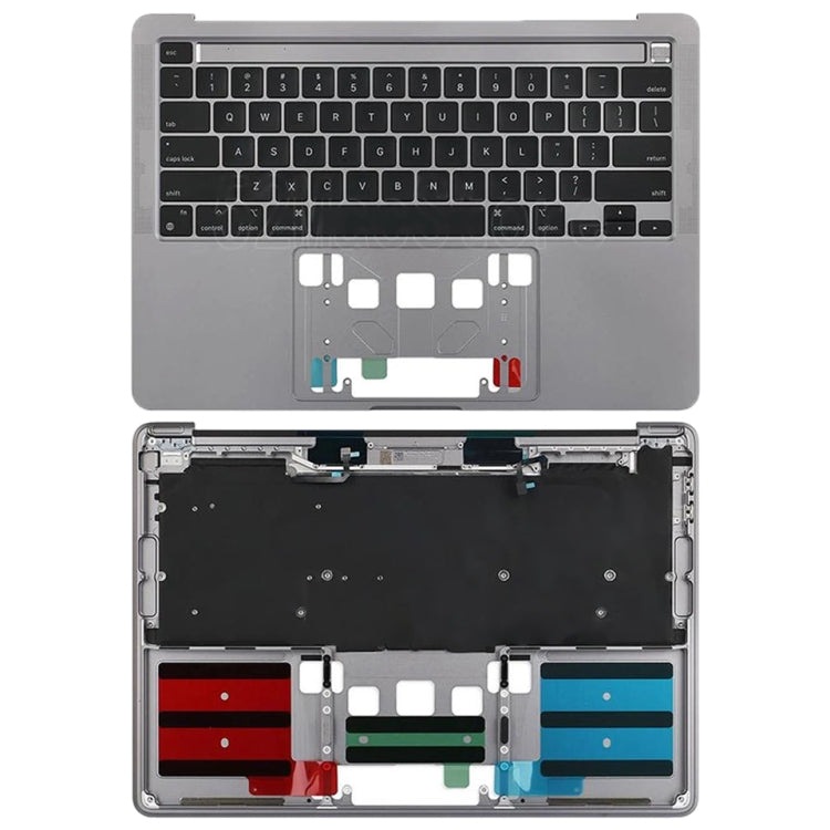 For Macbook Pro 13 inch 2021 A2338 C-side Cover + US Edition Key Board (Grey) - Bottom Cover by PMC Jewellery | Online Shopping South Africa | PMC Jewellery