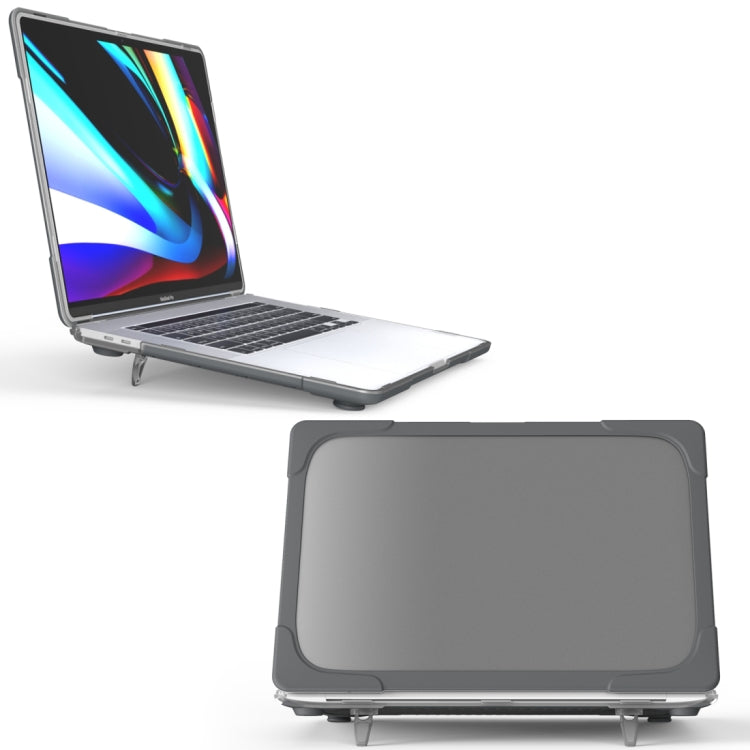 For MacBook Pro 16 inch A2141 (2019) PC + TPU Two Colors Laptop Protective Case(Grey) - MacBook Pro Cases by PMC Jewellery | Online Shopping South Africa | PMC Jewellery | Buy Now Pay Later Mobicred