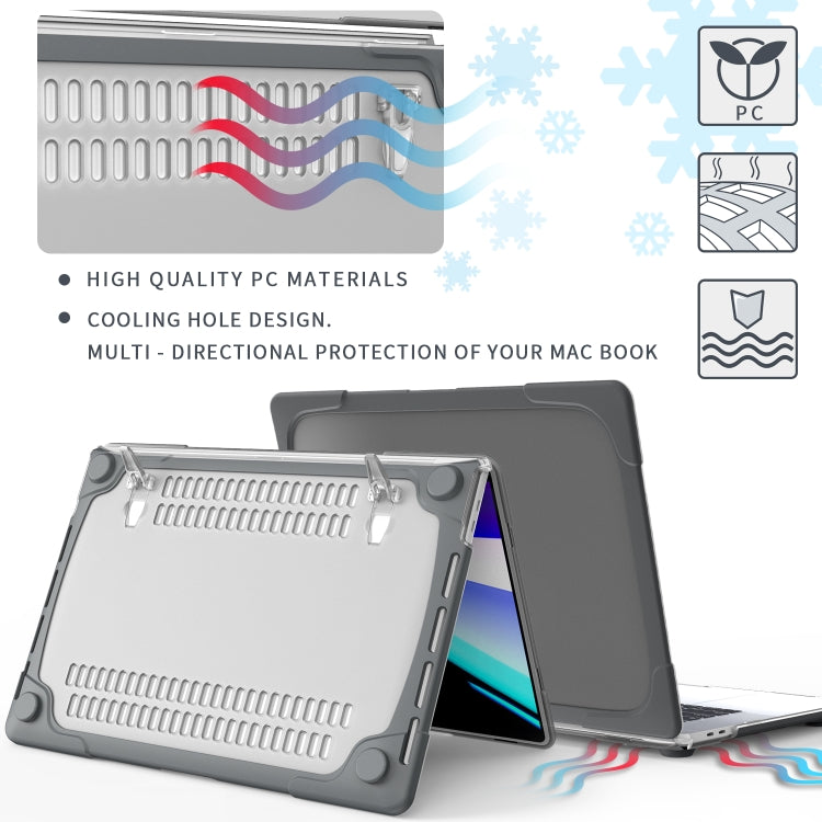 For MacBook Pro 16 inch A2141 (2019) PC + TPU Two Colors Laptop Protective Case(Grey) - MacBook Pro Cases by PMC Jewellery | Online Shopping South Africa | PMC Jewellery | Buy Now Pay Later Mobicred