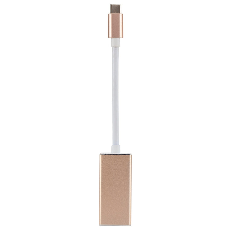 USB-C / Type-C 3.1 Male to Mini DP Female HD Converter, Length: 12cm(Gold) - Cable & Adapter by PMC Jewellery | Online Shopping South Africa | PMC Jewellery | Buy Now Pay Later Mobicred