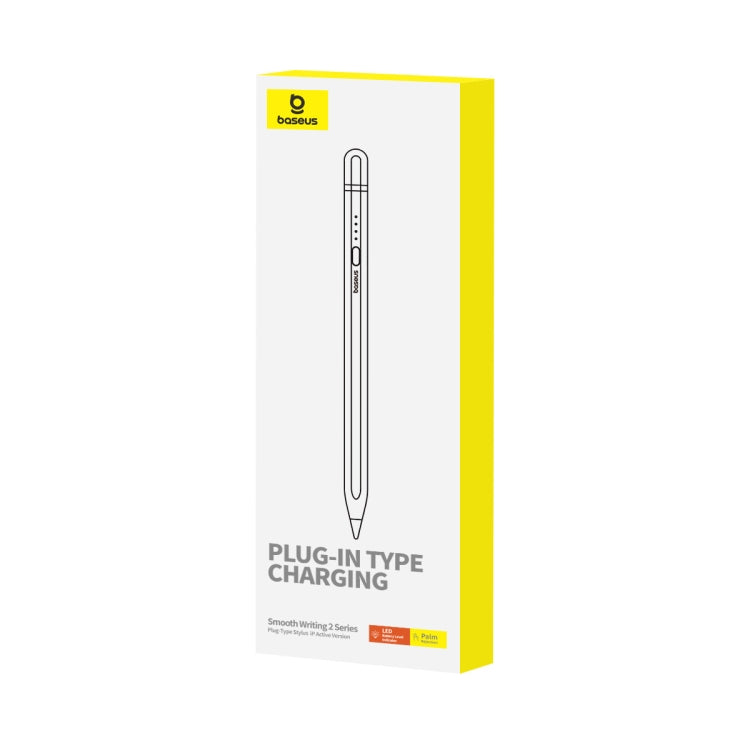 Baseus Smooth Writing 2 Series Direct Plug-in Capacitive Writing Stylus 8 Pin Active Version (White) - Stylus Pen by Baseus | Online Shopping South Africa | PMC Jewellery | Buy Now Pay Later Mobicred