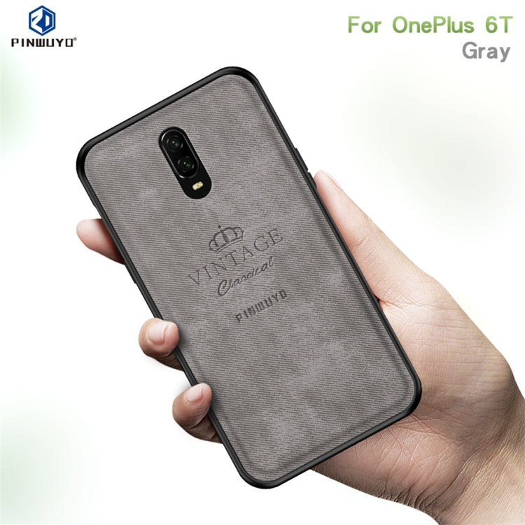 PINWUYO Shockproof Waterproof Full Coverage PC + TPU + Skin Protective Case for One Plus 6T (Grey) - More Brand by PINWUYO | Online Shopping South Africa | PMC Jewellery | Buy Now Pay Later Mobicred