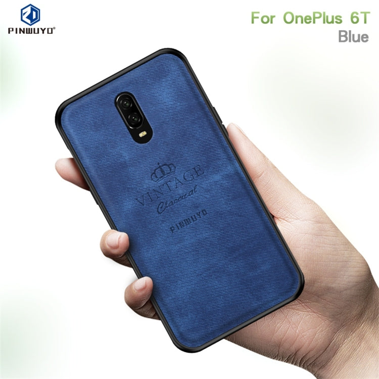 PINWUYO Shockproof Waterproof Full Coverage PC + TPU + Skin Protective Case for One Plus 6T (Blue) - More Brand by PINWUYO | Online Shopping South Africa | PMC Jewellery | Buy Now Pay Later Mobicred