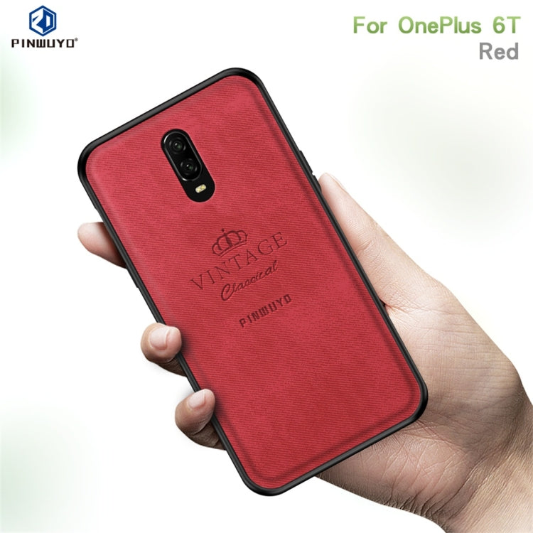 PINWUYO Shockproof Waterproof Full Coverage PC + TPU + Skin Protective Case for One Plus 6T (Red) - More Brand by PINWUYO | Online Shopping South Africa | PMC Jewellery | Buy Now Pay Later Mobicred