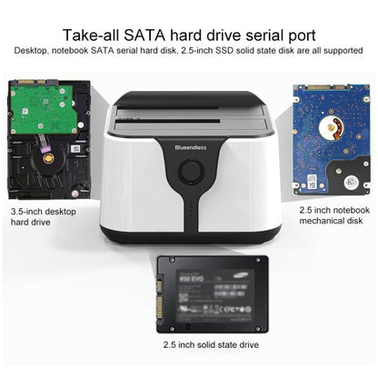 Blueendless 2.5 / 3.5 inch SATA USB 3.0 2 Bay Hard Drive Dock (AU Plug) - HDD Enclosure by Blueendless | Online Shopping South Africa | PMC Jewellery | Buy Now Pay Later Mobicred