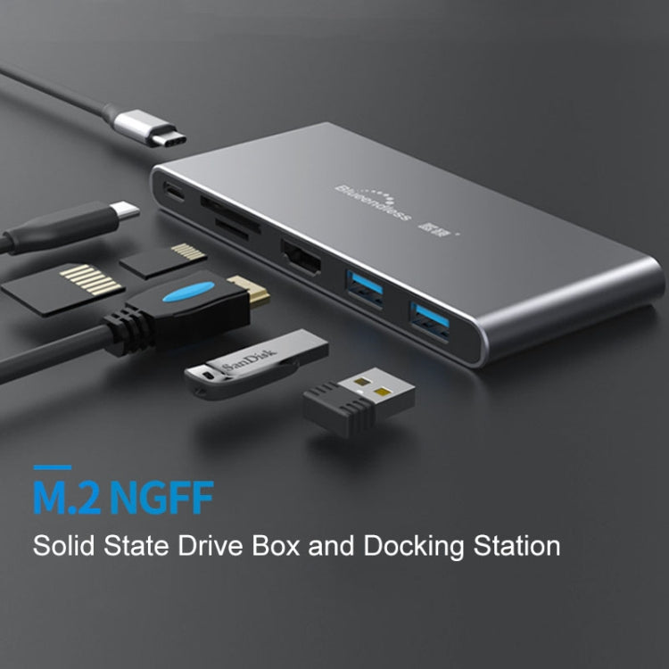 Blueendless 6 In 1 Multi-function Type-C / USB-C HUB Expansion Dock M.2 NGFF Solid State Drive - free shipping - PMC Jewellery - Order now!