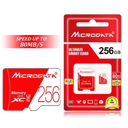 MICRODATA 256GB High Speed U3 Red and White TF(Micro SD) Memory Card - Micro SD Card by MiCRODATA | Online Shopping South Africa | PMC Jewellery | Buy Now Pay Later Mobicred