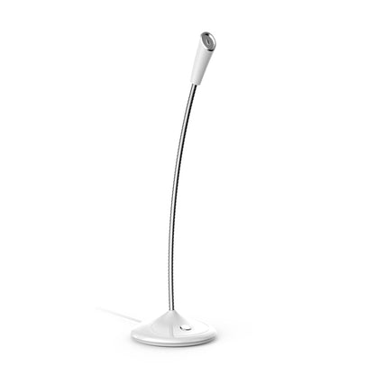 BK Desktop Gooseneck Adjustable USB Wired Audio Microphone, Built-in Sound Card, Compatible with PC / Mac for Live Broadcast, Show, KTV, etc.(White) - Microphone by PMC Jewellery | Online Shopping South Africa | PMC Jewellery | Buy Now Pay Later Mobicred