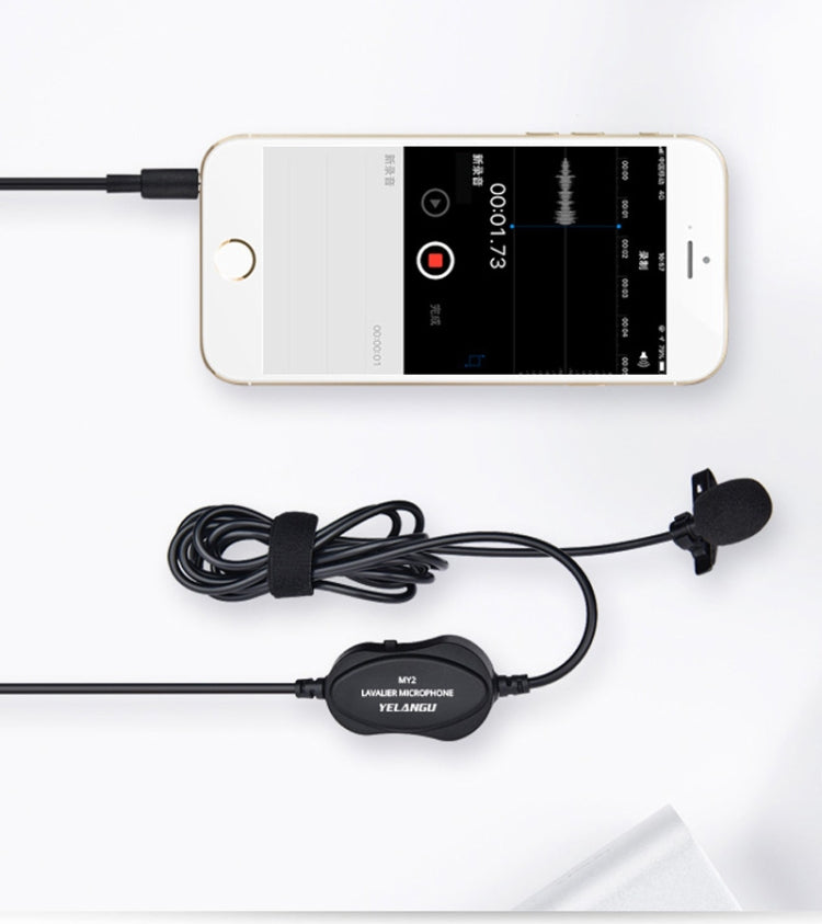 YELANGU YLG9926B MY2 Mini Lavalier Microphone for Mobile Phones / Tablets /  Digital Cameras (Black) - Camera Microphone by YELANGU | Online Shopping South Africa | PMC Jewellery | Buy Now Pay Later Mobicred