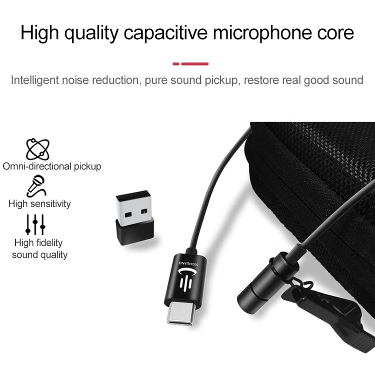 YICHUANG YC-VM30 USB-C / Type-C Dual Modes Lavalier Recording Microphone, Cable Length: 6m - Microphone by YICHUANG | Online Shopping South Africa | PMC Jewellery | Buy Now Pay Later Mobicred