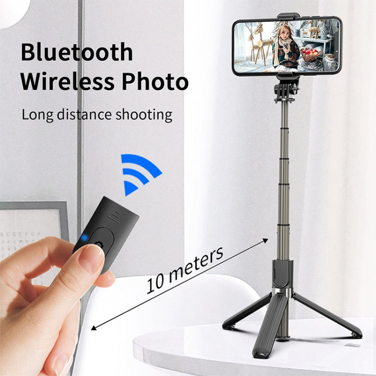 L03 Aluminum Alloy Foldable Bluetooth Tripod Selfie Stick (Black) - Selfie Sticks by PMC Jewellery | Online Shopping South Africa | PMC Jewellery | Buy Now Pay Later Mobicred