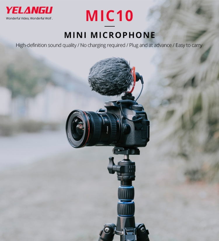 YELANGU MIC10 YLG9920A Professional Interview Condenser Video Shotgun Microphone with 3.5mm Audio Cable for DSLR & DV Camcorder (Black) - free shipping - PMC Jewellery - Order now!