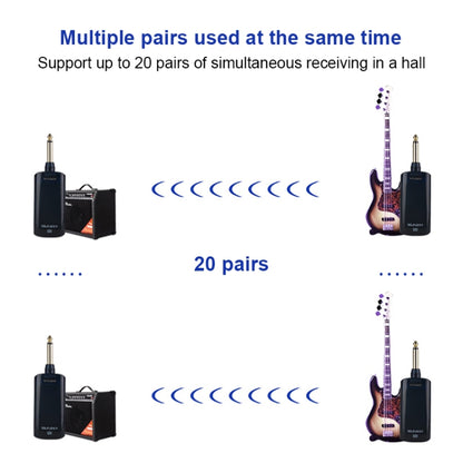 Measy AU688-U 20 Channels Wireless Guitar System Rechargeable Musical Instrument Transmitter Receiver - Microphone Audio Cable & Connector by Measy | Online Shopping South Africa | PMC Jewellery | Buy Now Pay Later Mobicred