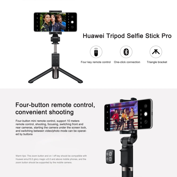 Original Huawei Wireless Bluetooth Tripod Self Timer Selfie Stick (White) - Selfie Sticks by Huawei | Online Shopping South Africa | PMC Jewellery | Buy Now Pay Later Mobicred