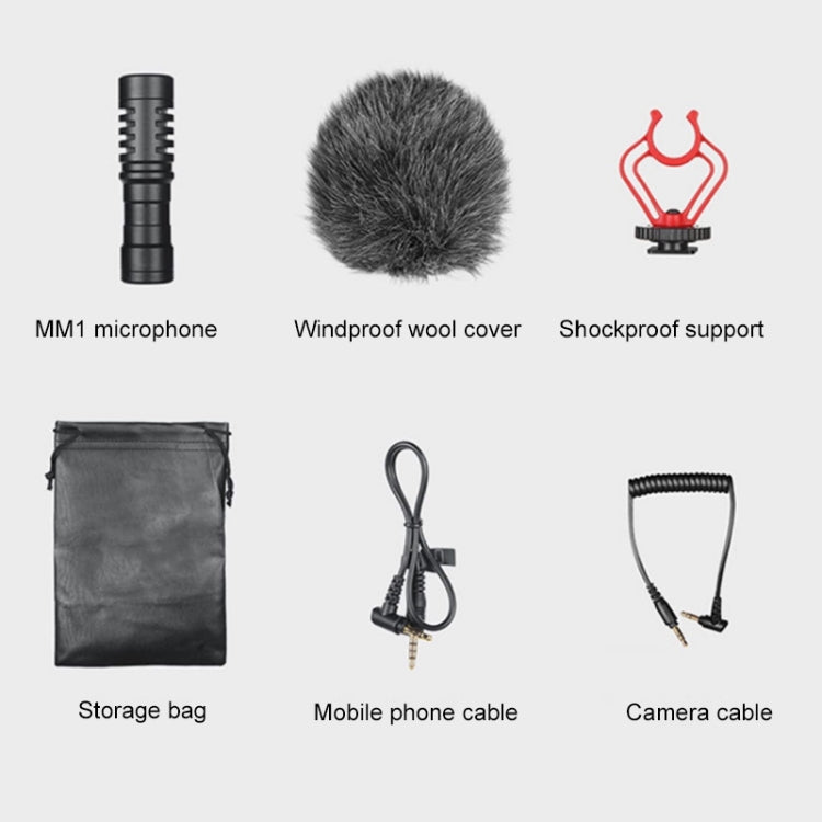 MM1 Live Recording Interview Intelligent Noise Reduction Condenser Microphone for Mobile Phone / SLR Camera / Camcorder (Black) - Microphone by PMC Jewellery | Online Shopping South Africa | PMC Jewellery | Buy Now Pay Later Mobicred