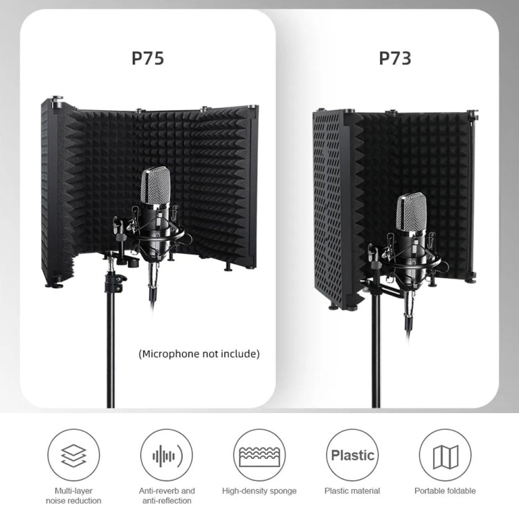 XTUGA P75 Foldable Recording Microphone Isolation Shield - Windshield by XTUGA | Online Shopping South Africa | PMC Jewellery | Buy Now Pay Later Mobicred