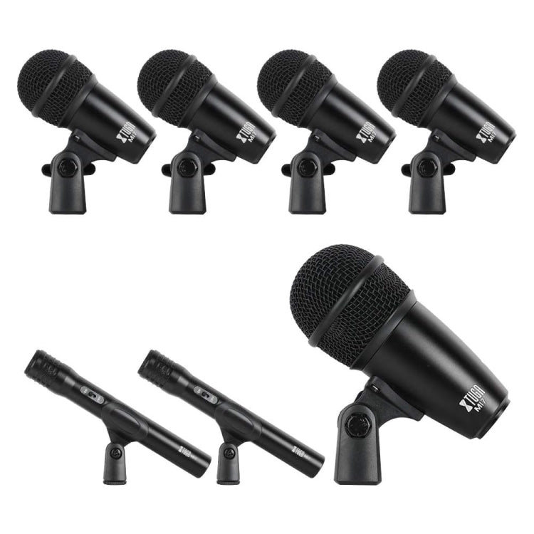 XTUGA MI7-A 7-Piece Wired Dynamic Drum Mic Kit Kick Bass Tom/Snare Cymbals Microphone Set - Microphone by XTUGA | Online Shopping South Africa | PMC Jewellery | Buy Now Pay Later Mobicred