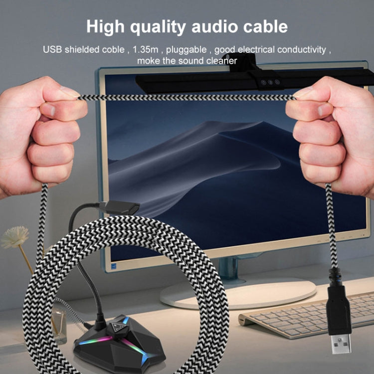 Yanmai G35 Adjustable Angle Omnidirectional Capacitive Gaming Microphone with RGB Colorful Lighting & Pluggable USB Cable, Cable Length: 1.35m - Microphone by Yanmai | Online Shopping South Africa | PMC Jewellery | Buy Now Pay Later Mobicred