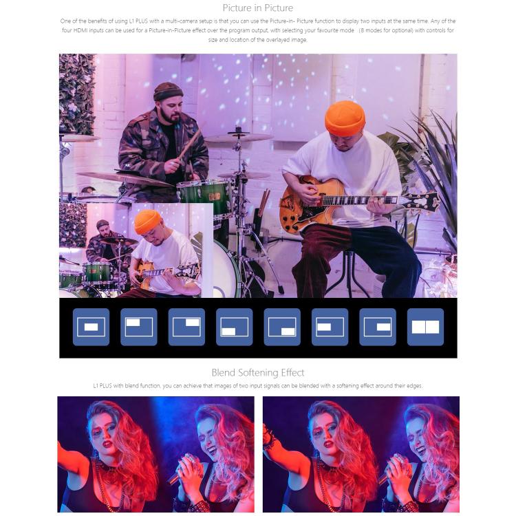 FEELWORLD L1 PLUS Multi-camera Video Mixer Switcher Touch Screen PTZ Control USB3.0 Fast Streaming Switcher (UK Plug) - Live Sound Effects Processors by FEELWORLD | Online Shopping South Africa | PMc TechLife | Buy Now Pay Later Mobicred