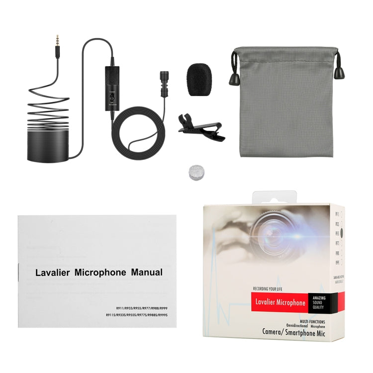 Yanmai R955S Professional Clip-on Lapel Mic Lavalier Omni-directional Condenser Microphone, For Live Broadcast, Show, KTV, etc - free shipping - PMC TechLife - Order now!