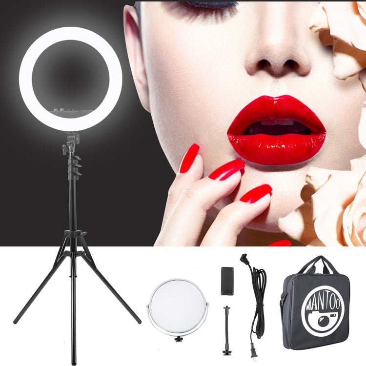 MANTOO RL-12 II 100-240V 28W 12 inch Two-color Dimmable Ring Fill Light with Tripod - free shipping - PMC Jewellery - Order now!