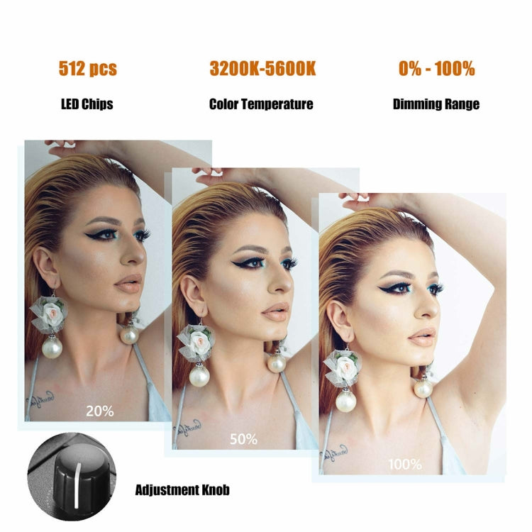 MANTOO RL-18 II 100-240V 55W 18 inch Two-color Dimmable Ring Fill Light with Tripod - free shipping - PMC Jewellery - Order now!