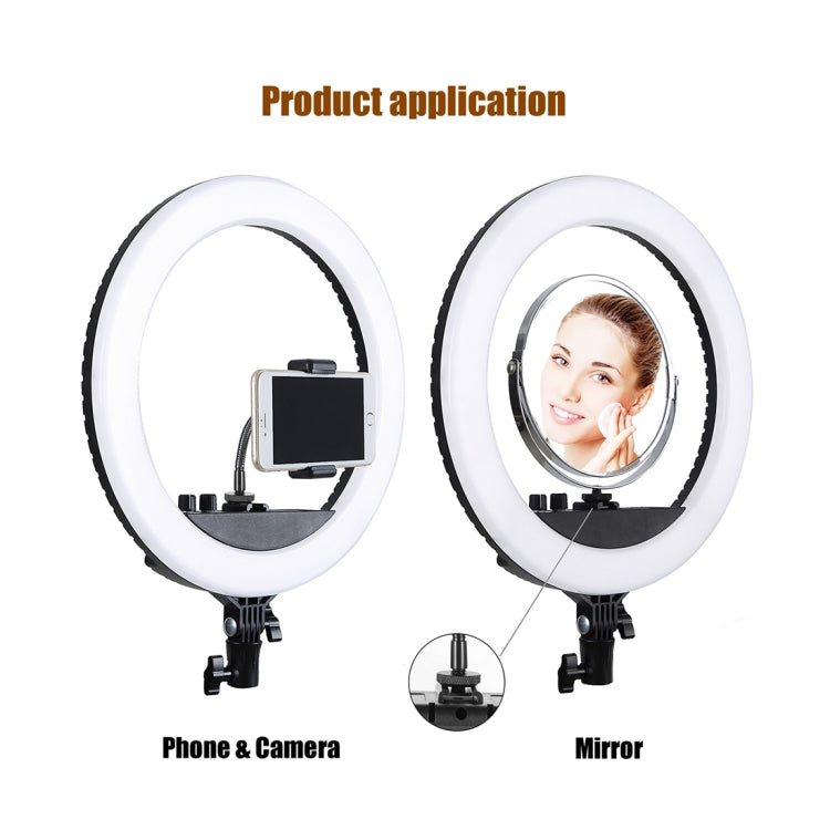 MANTOO RL-18 II 100-240V 55W 18 inch Two-color Dimmable Ring Fill Light with Tripod - free shipping - PMC Jewellery - Order now!