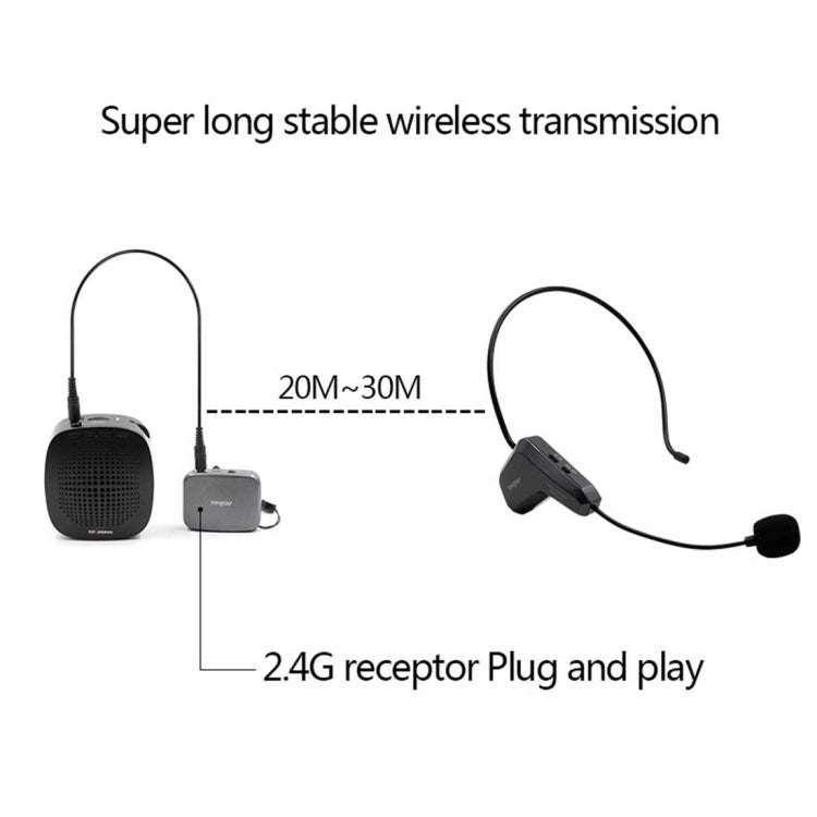 ASiNG WM01 2.4GHz Wireless Audio Transmission Electronic Pickup Microphone, Transmission Distance: 50m - free shipping - PMC TechLife - Order now!