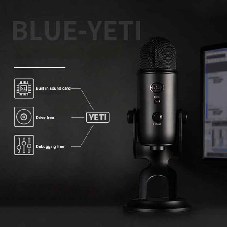 Logitech Blue Yeti USB Condenser Microphone(Black) - free shipping - PMC TechLife - Order now!
