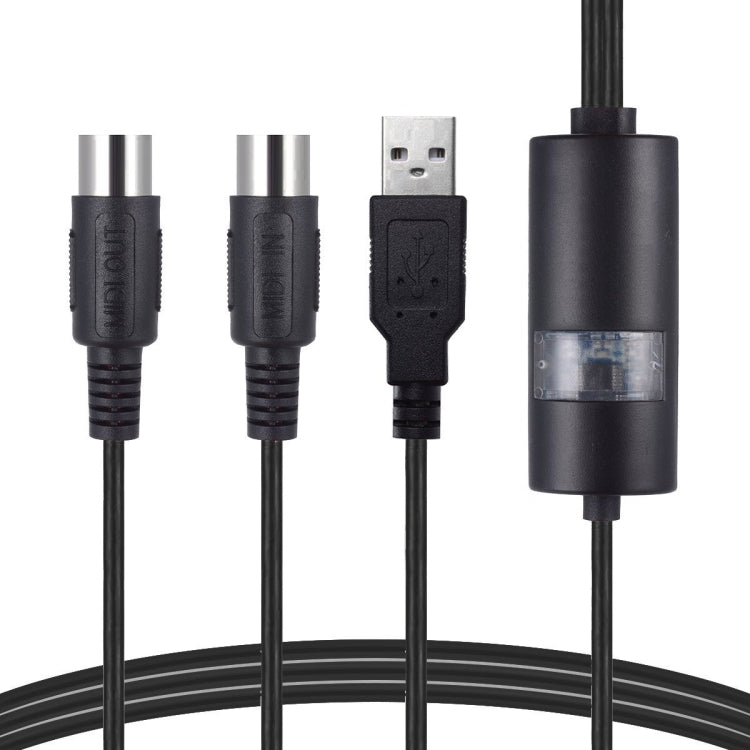 WERSI UM-18 USB MIDI Cable MidiPort Midi Cable Electric Piano Electronic Drum Music Editing Line, Length: 2m(Black) - free shipping - PMC TechLife - Order now!