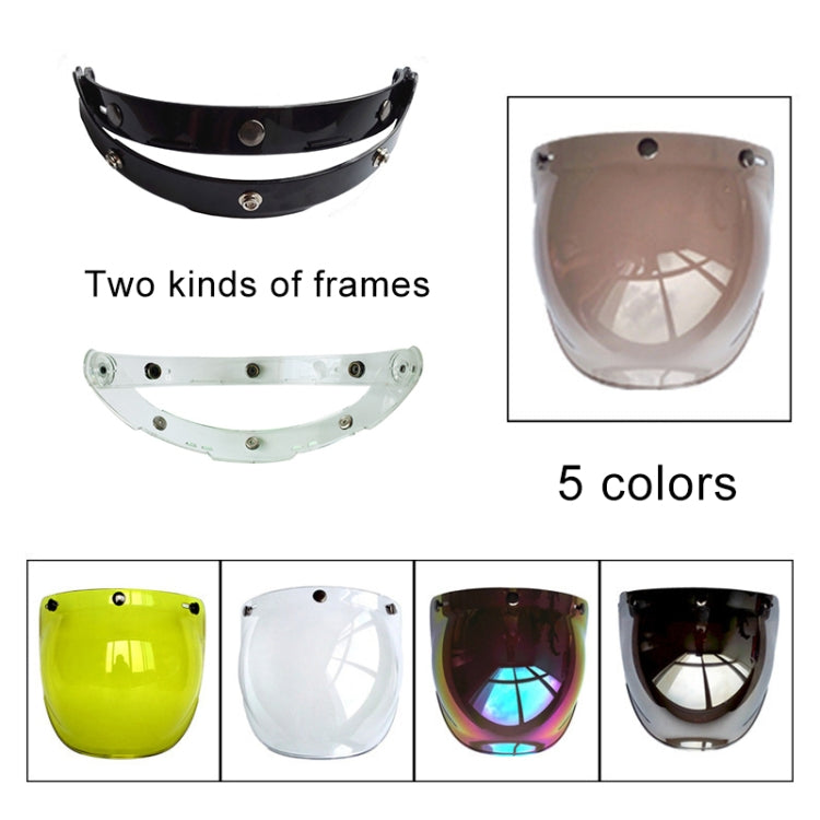 Soman Motorcycle Bubble Visor Open Face Helmet Visor Helmet Windshield Shield with Transparent Frame(Transparent) - Helmets by SOMAN | Online Shopping South Africa | PMC Jewellery | Buy Now Pay Later Mobicred