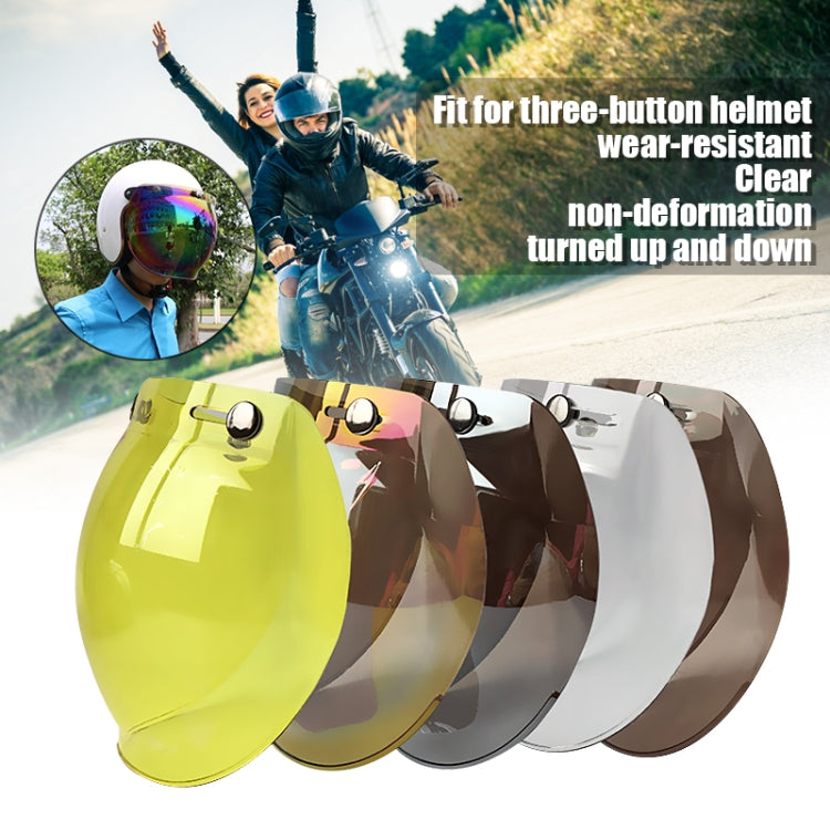 Soman Motorcycle Bubble Visor Open Face Helmet Visor Helmet Windshield Shield with Transparent Frame(Yellow) - Helmets by SOMAN | Online Shopping South Africa | PMC Jewellery | Buy Now Pay Later Mobicred