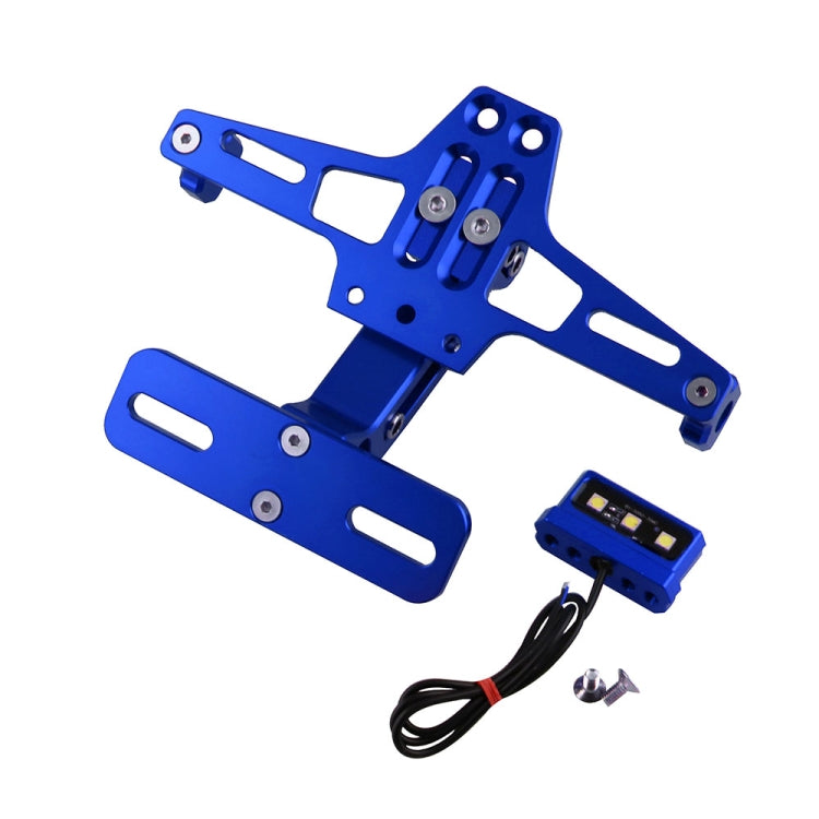 LPF013 Motorcycle Modification Accessories Universal Aircraft Shape Aluminum Alloy License Plate Bracket with LED Lights (Blue) - Others by PMC Jewellery | Online Shopping South Africa | PMC Jewellery | Buy Now Pay Later Mobicred