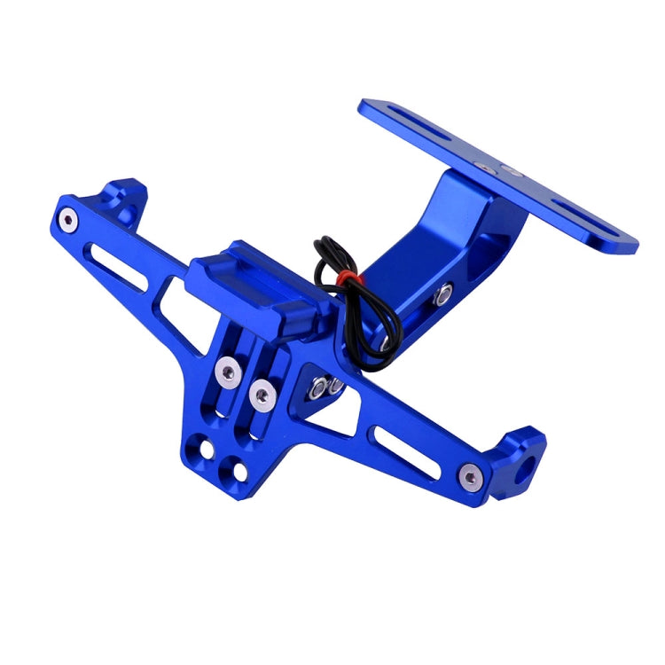 LPF013 Motorcycle Modification Accessories Universal Aircraft Shape Aluminum Alloy License Plate Bracket with LED Lights (Blue) - Others by PMC Jewellery | Online Shopping South Africa | PMC Jewellery | Buy Now Pay Later Mobicred